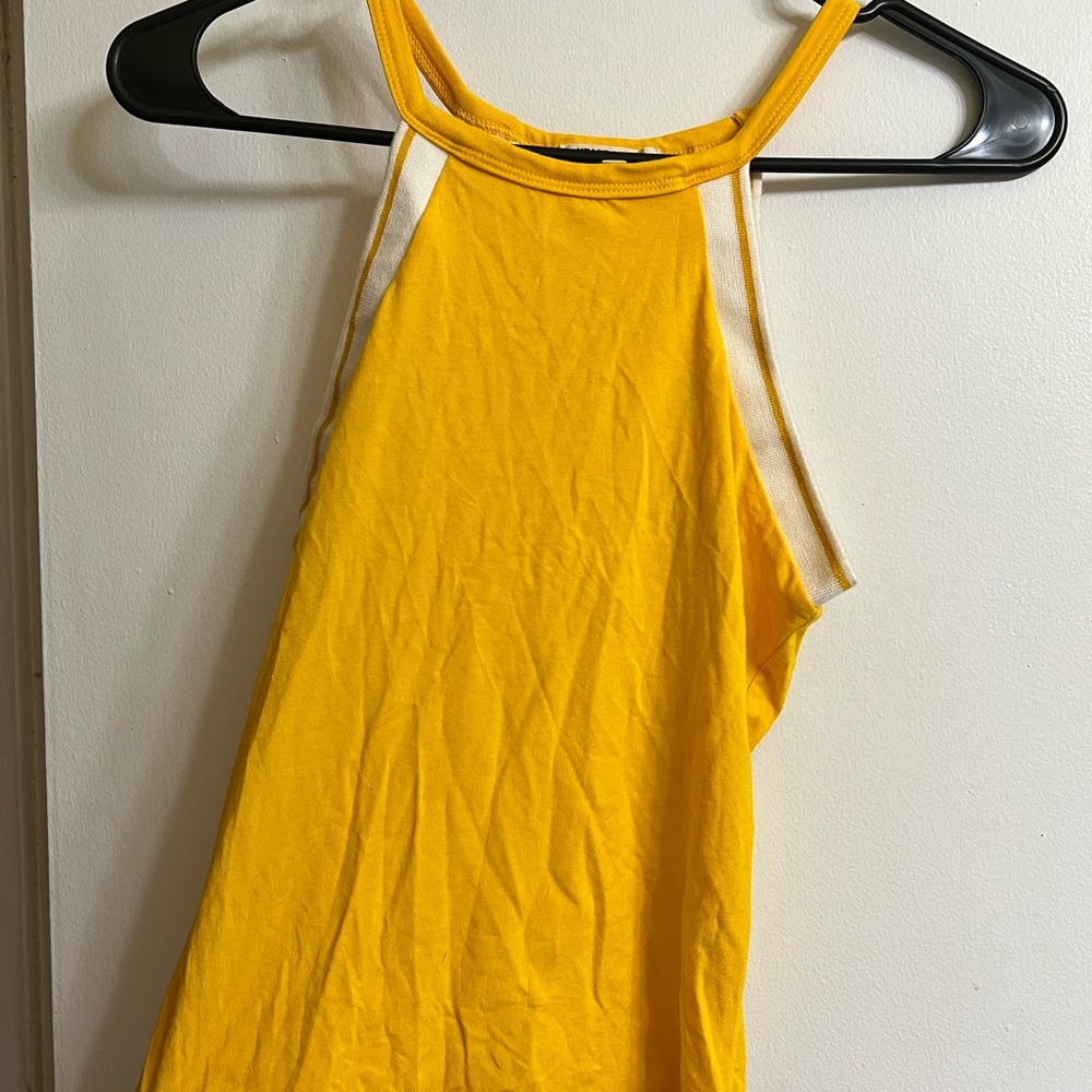 Comfy Yellow Baseball style Tank Top.